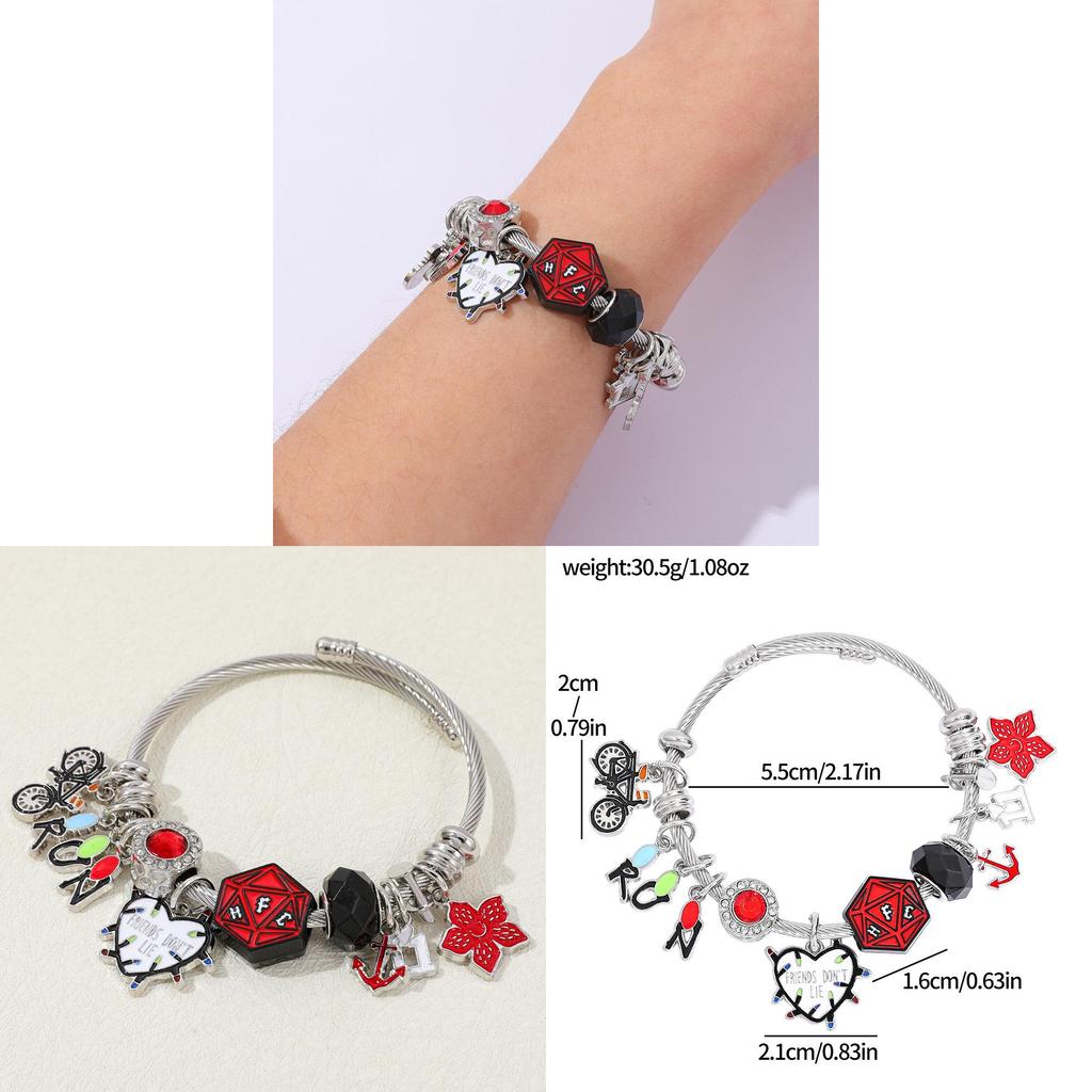 Stranger Things Cartoon Character Bracelet With Electroplated Zinc Alloy For Gift Giving In Spring 2026