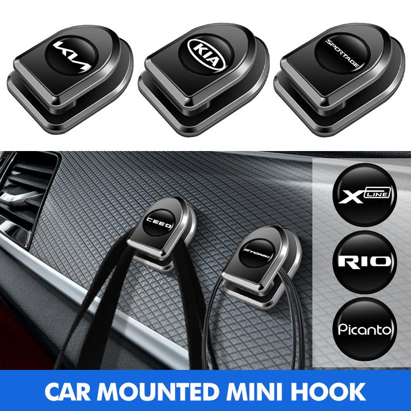 For KIA Mini Car Hooks Fixing Clips Phone Data Line Organizer Auto Interior Accessories Stinger Optima Cerato Soul Venga Forte