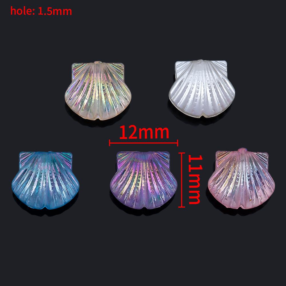 10pcs 20pcs Colorful Resin Shell Beads Jewelry Making Plastic Ocean Loose Spacer Bead DIY Holiday Bracelet Necklace Accessories