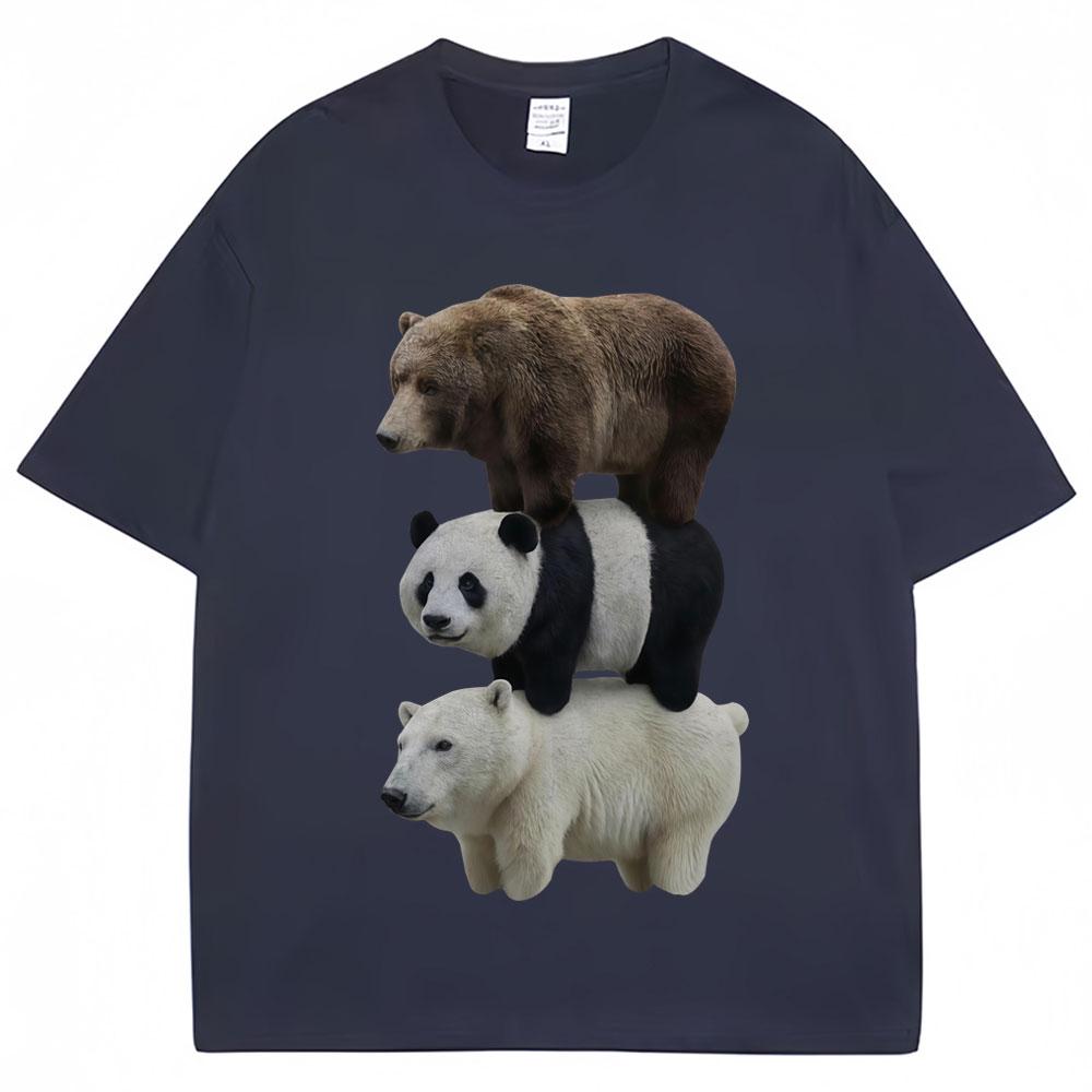 Funny We Bears Realistic Meme Graphic T-shirts Men Women Creativity Novelty T Shirt Oversized Cotton Casual T-shirt