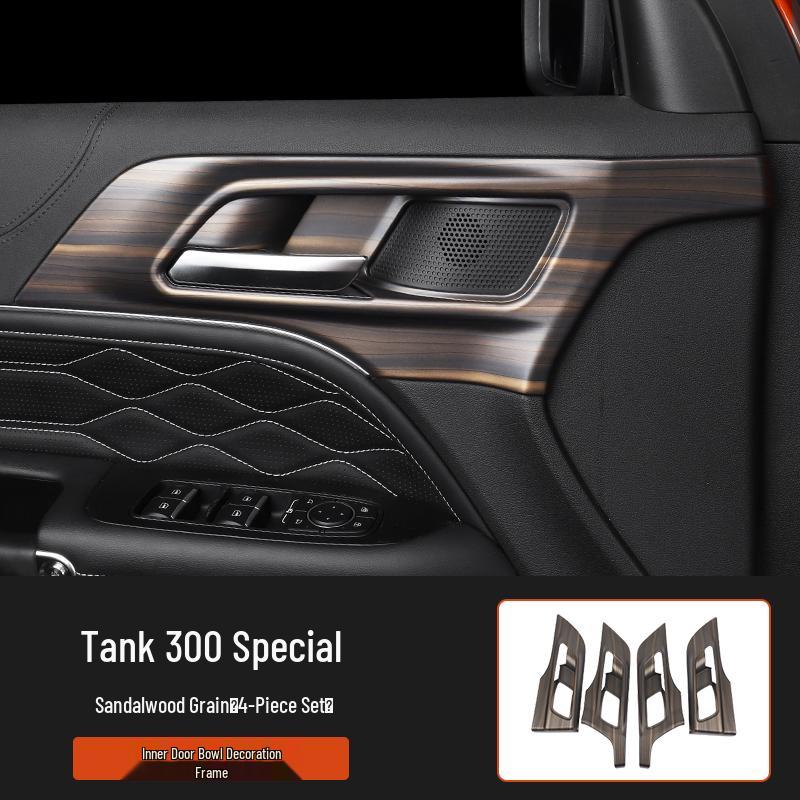 Tank 300 Interior Wood Grain Decorative Stickers for Console, Gear Shift, Air Outlet, and Steering Wheel