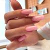 24-Pack Medium & Long White French Ballet False Nails with Glitter Powder