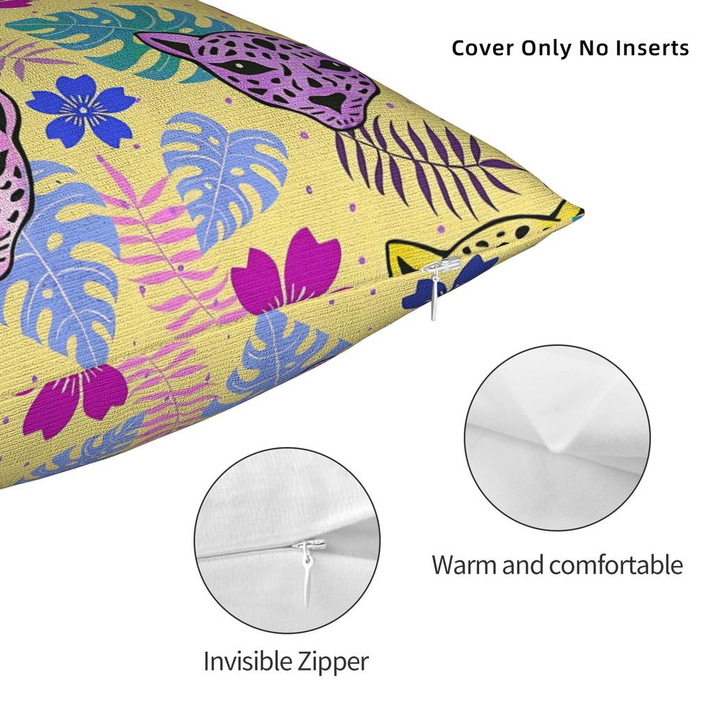 Kissenbezug Leopard & Tropische Blumen Mode Kissenbezug für Sofa Auto Heimdekoration Kissenbezüge