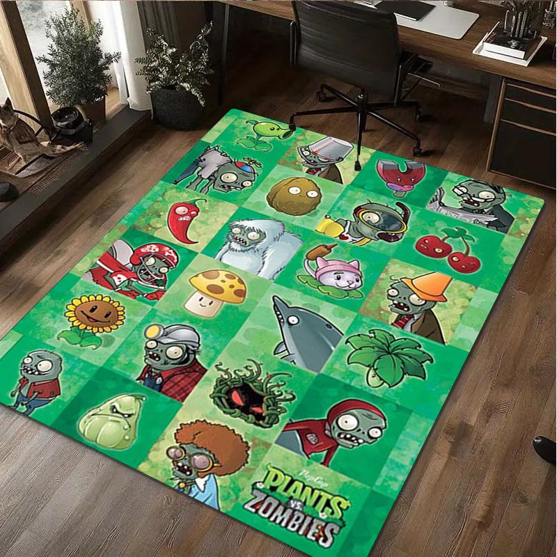 

1Pc Plants V.S. Zombies Rug - Home carpet Office Decorative Carpet For Living Room Bedroom Door Mat Floor Rug Computer Chair Area Rug 40x60cm( 15x23in )