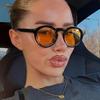 Round simple sunglasses new retro sunglasses fashion trend UV protection sunglasses concave shape