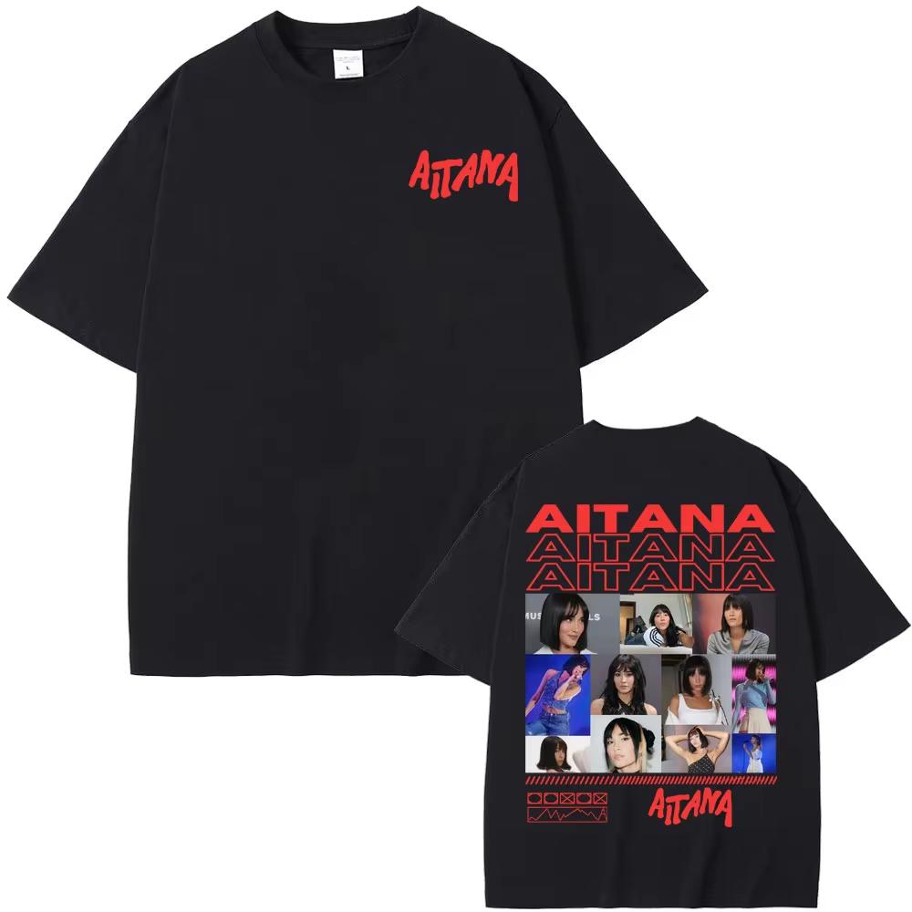 

2026 Summer Singer Aitana Azul Album Tour Graphic Unisex WOMEN Harajuku Hip Hop Vintage Tshirt ops High Quality Cotton Tshirts 4XL