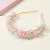 Sweet Style Flower Garland Headband Simple Design Bride Wedding Crown Beaded Headpiece  Children