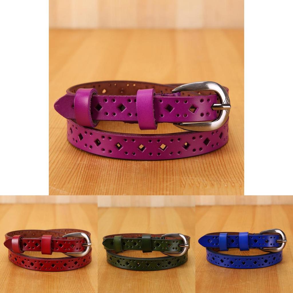 Ladies Genuine Leather Skinny Belt For Casual Wear With Metal Pin Closure