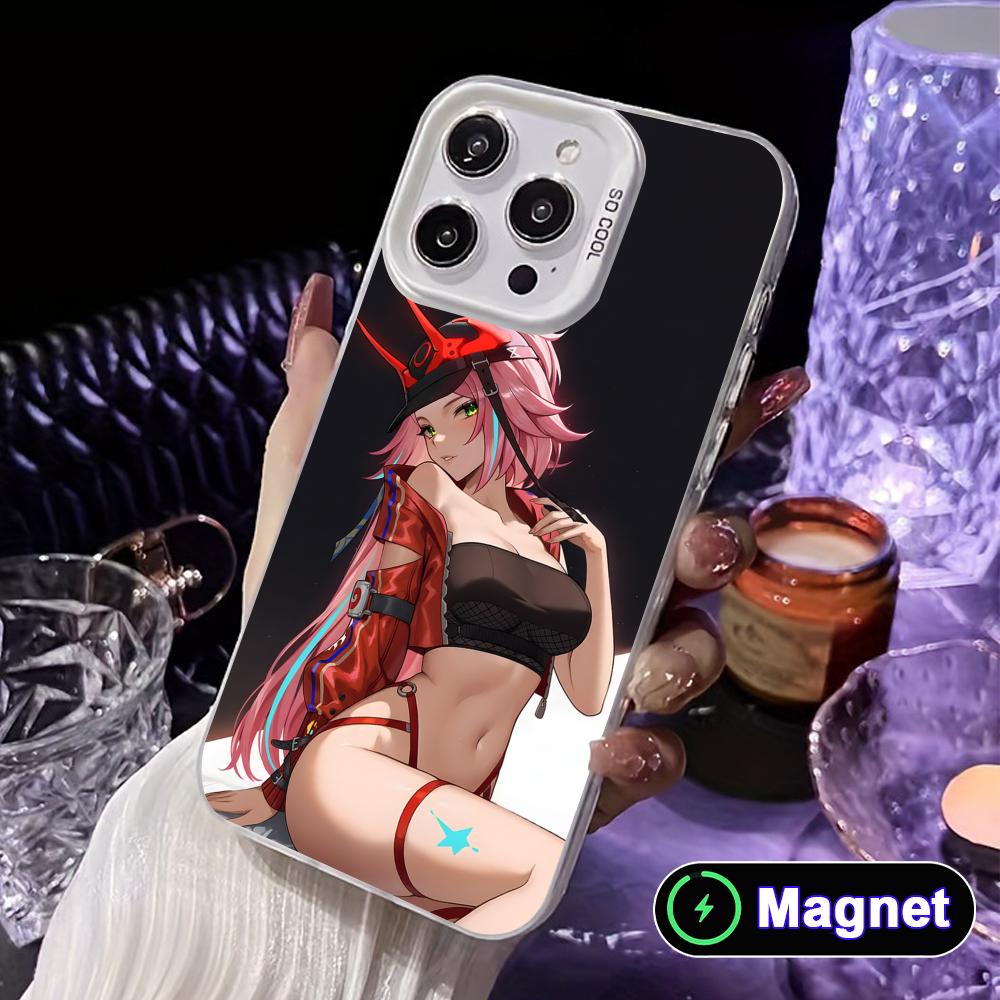 

HSR Rappa White Translucent MagSafe Mobile Phone Case for iPhone 17 16 15 14 13 12 11 X XR XS Air Pro Max Plus Cover iPhone 12 Pro Max