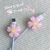 2 stk. Tegneserie Kabelbeskytter Søde Blomster USB Opladerbeskytter Kabelorganisator Kawaii Datakabel Ledning Kabelopvikler Til iPhone