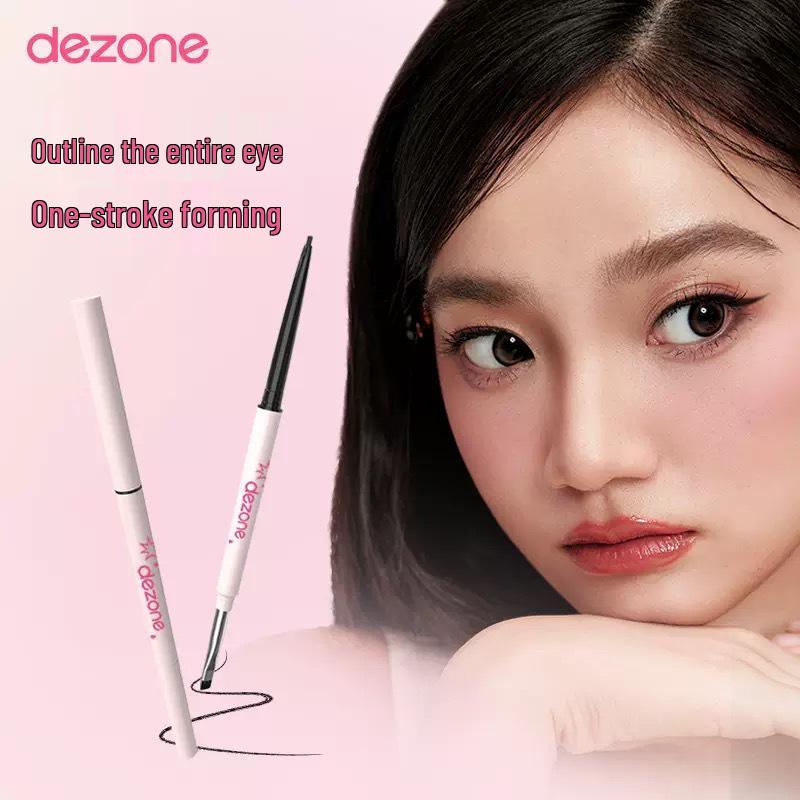 Dezone Double-Ended Gel Eyeliner Pencil - Silky, Long-Lasting, Non-Smudging, Beginner-Friendly Fine Tip
