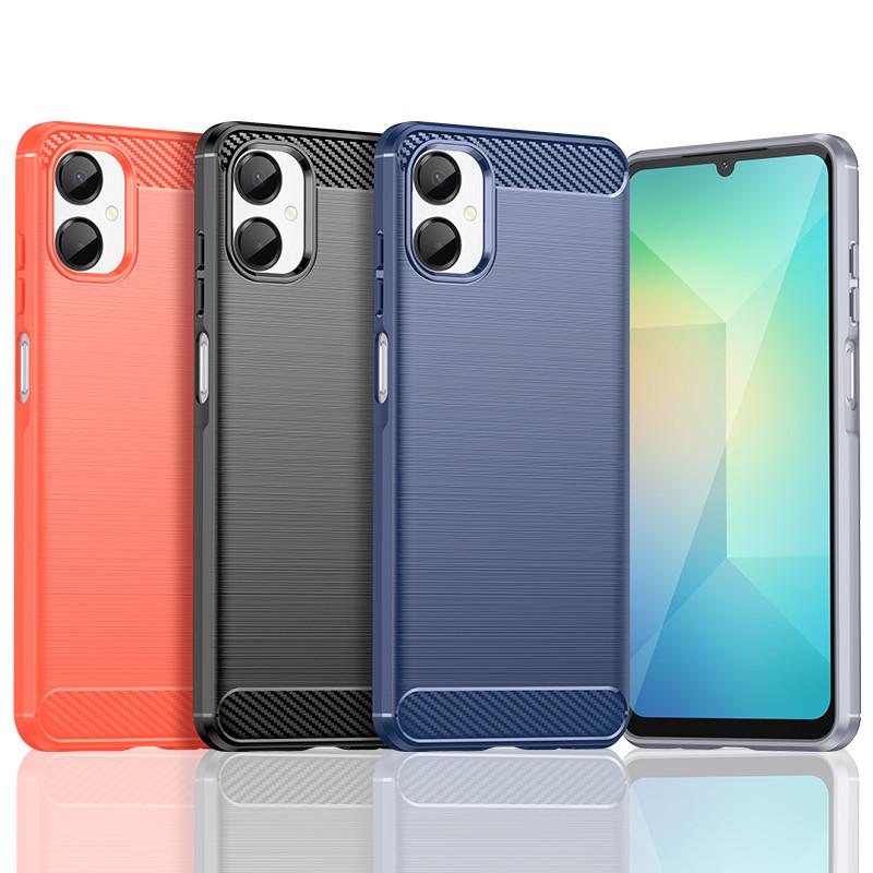 For Samsung Galaxy A06 Case For Samsung A06 A16 A26 A36 A55 A35 A25 A15 A05 A05s Cover Carbon Fiber Shockproof Silicone Bumper