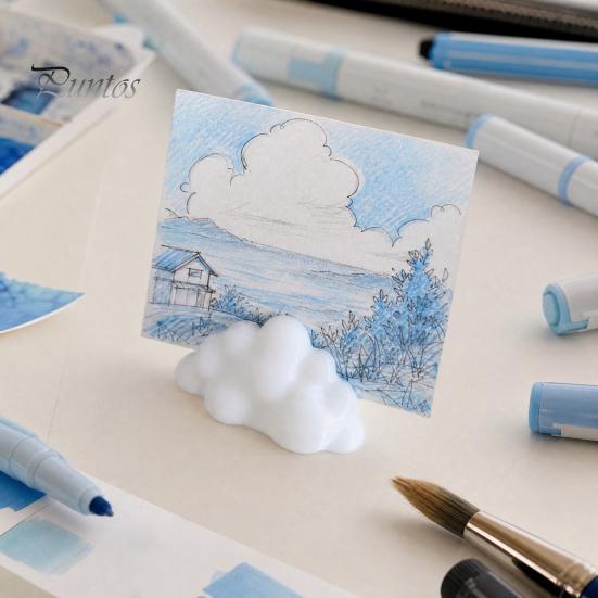 Bedroom Photo Display 5Pcs 3D Printed Stand, Decorative Rack, Lovely Cloud Shape Picture Office Desk Holder for Photos Leaf Artwork Hand Paintings