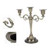 Metal Candle Holder 3 Arms High Gloss Retro Exquisite Candlestick Holder for Dining Tables Wedding Decoration