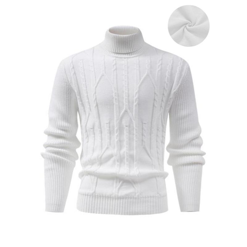 Bottoming Knitted Turtleneck Sweater for Men Autumn Winter Trendy Slim Warm Inner Layered Pullover Top