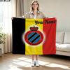 1PC Club Brugge KV Custom Name Patterned Flannel Blanket Suitable For All Seasons for Home Decor Warmth and Comfort Gifts Holiday Present