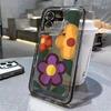 Oil painting dyeing flower is suitable for iphone15promax mobile phone case transparent Apple 1614pro Japan and Korea 13/12