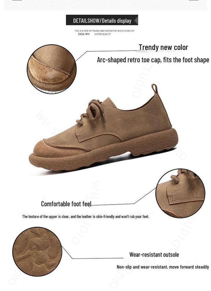 Men's Plus Size Breathable Leather Driving Shoes - Autumn Style, Non-Slip Soft Sole, Fashionable & Versatile.
