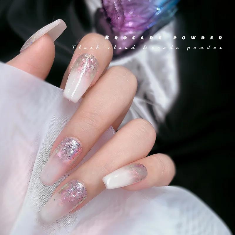1box Nail Art Glitter Stars Aurora Opal Sequins Nail Rhinestones Gradient Polarized Watercolor Magic Nail Decoration Kit