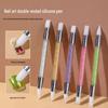 Nail Art Silicone Pen Set: Double-Ended Gradient & Ombre Tool with Diamond Rod, Conical Tip, and Dotting Pen