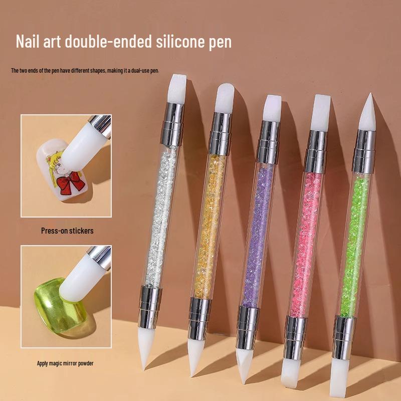 

Nail Art Silicone Pen Set: Double-Ended Gradient & Ombre Tool with Diamond Rod, Conical Tip, and Dotting Pen