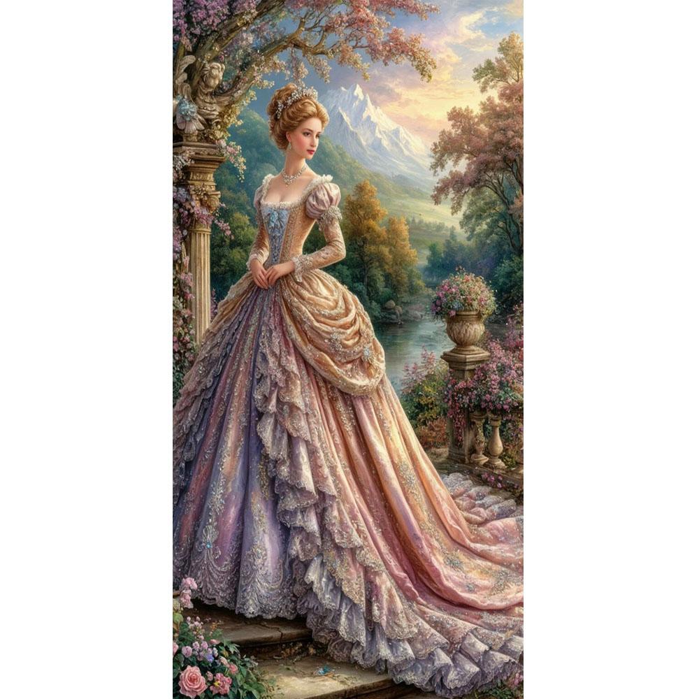 Large Size Mosaic DIY Full Diamond Painting Kits Art Beautiful Girl and Flowers Embroidery Cross Stitch Rhinestones