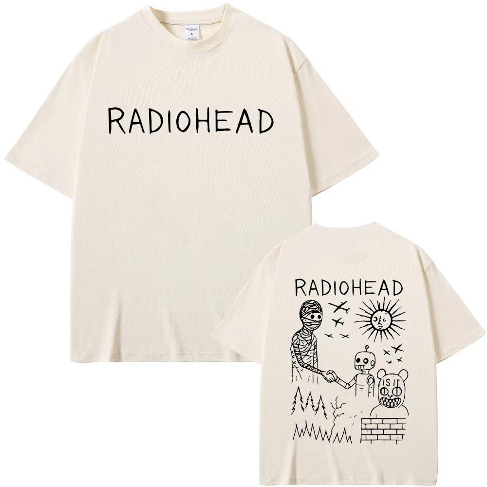Rock Band Radiohead 2026 Tour Tshirt Men Women Fashion Cartoon Streetwear Male Casual Vintage pure Cotton T Shirt Fans Gift