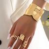 Metall Minimalistisch Stilvoll Damen Offenes Armband Ring Set für den Alltag