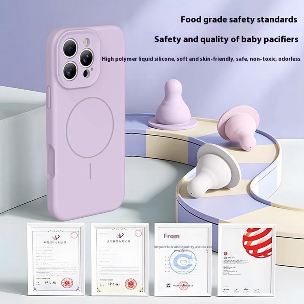 For iPhone 15 Pro Case Compatible with MagSafe Soft Skin-Touch Liquid Silicone+PC Phone Cover