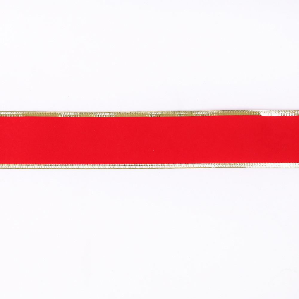 

10 метров роскошной красной шелковой ленты с пышными золотыми краями для элегантного рождественского декора елки