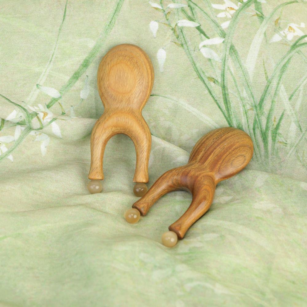 Fascia Lifting Meridian Massager Comb Wooden Handle Face Manual Massager  Nose Bridge Lifting