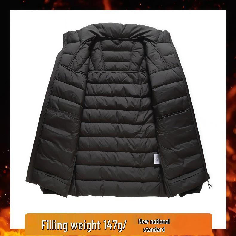 Men's Lightweight Stand Collar Down Jacket - Warm Outdoor Sports Coat 2026