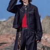 Nomadic 1 Series: Keiko Saotome Japanese Retro Plaid Patchwork Cropped Denim Jacket
