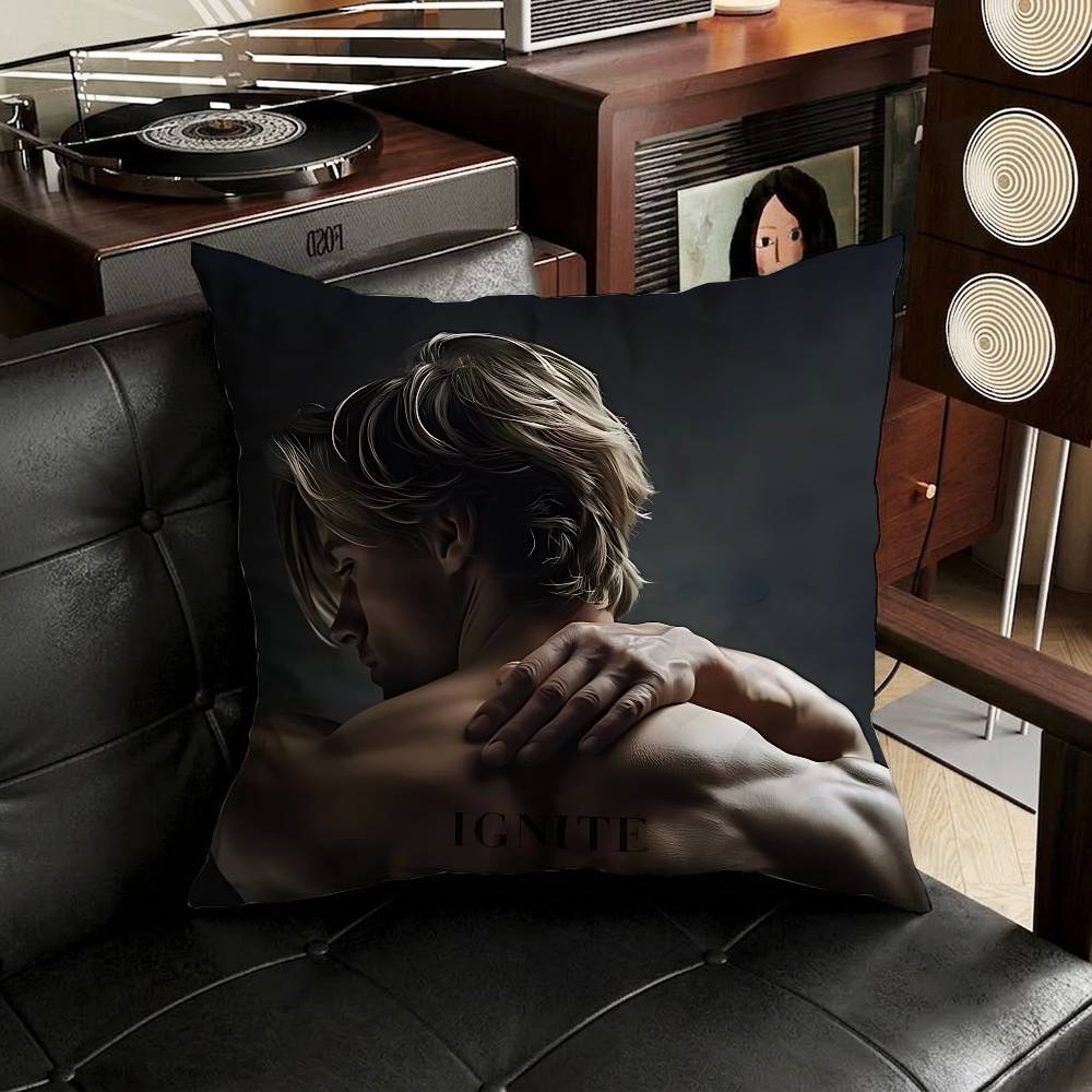Aaron Warner SShatter Me Pillow Case Antidustmite Pillowcase Invisible zipper silky short plush Sofa cushion cover