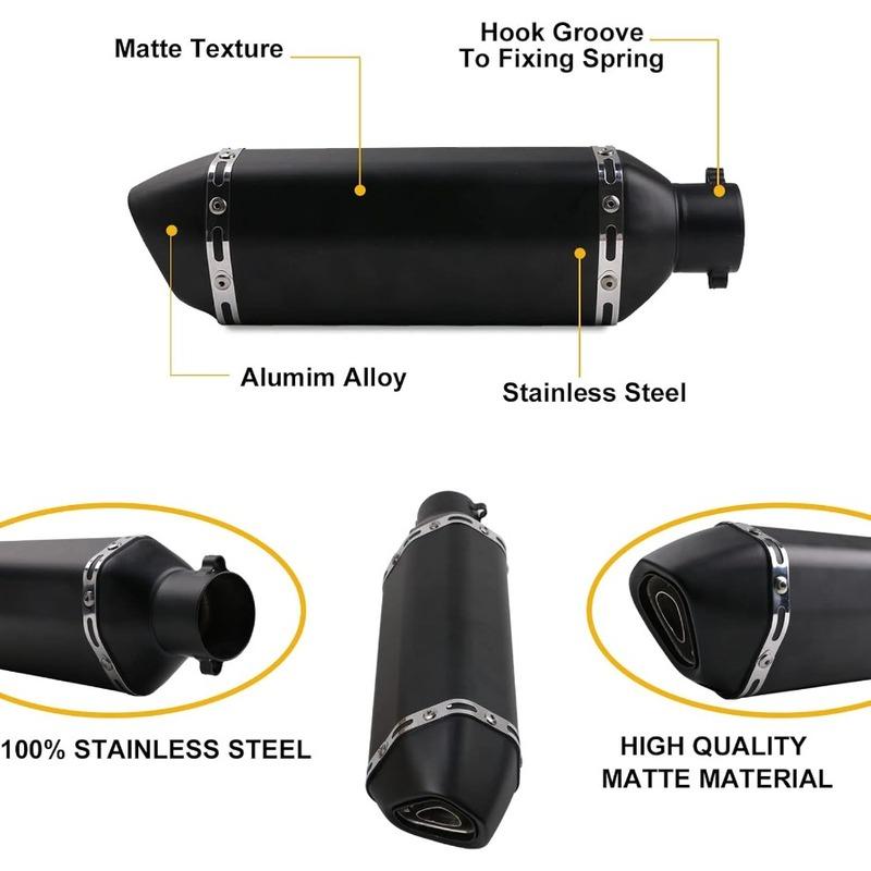 Exhaust Muffler 1.52 Inch Inlet with Removable DB Killer for Street and Sport Motorcycles and Scooters Featuring 3851mm Diamete