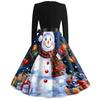 Women's Trendy Casual Long Sleeve Neck Halloween Print Dress