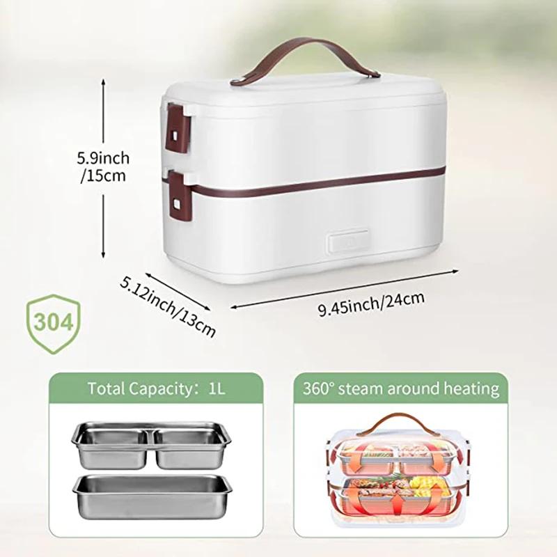 Double-layer Lunch Box Food Container Portable Electric Heating Insulation Dinnerware Food Storage Container Bento Lunch Box