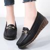 Women's Black Loafers Moccasins Casual Slip On Grey Flats Walking Shoes for Mother Plus Size