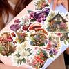 16pcs Cute Self-made Retro Retro Plant Mushroom Stickers Scrapbooking Decorative DIY Craft Photo Albums Journaling Kawaii