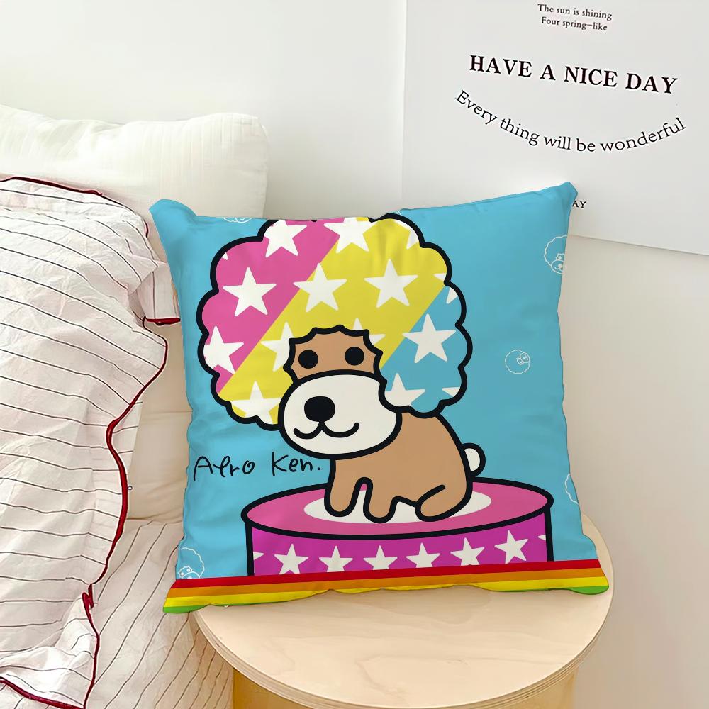 Japon Kawaii Afro Ken yastık kılıfı Kanepe Oturma Odası Yatak Odası Başlık Sırtlık Yastığı Kare Yastık Uyku Zamanı Yastık Kılıfı