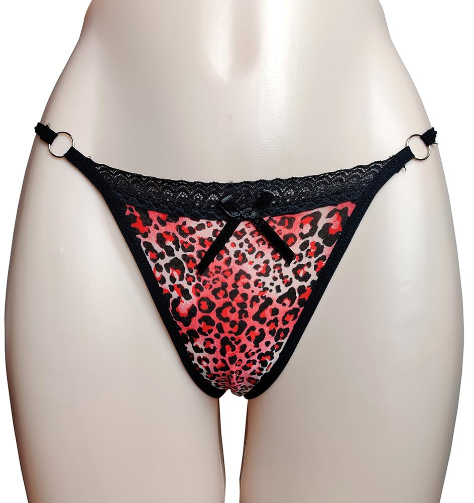 Wild and Sexy Animal Leopard Print Set of Leopard Print R-STYLE Women's T-Backs, 4, (TYPE A)