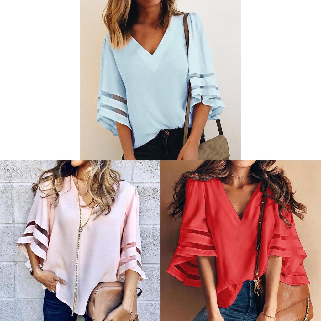 Stylish Loose Fit Women's T-shirt In Chiffon Perfect For Curvy Figures And Comfortable Wear