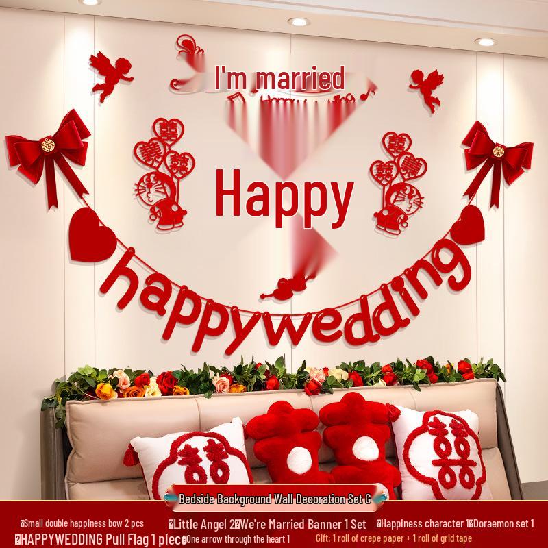 Zestaw Dekoracji Sypialni Ślubnej: Kompletne artykuły ślubne do pokoju Mistrza i Panny Młodej