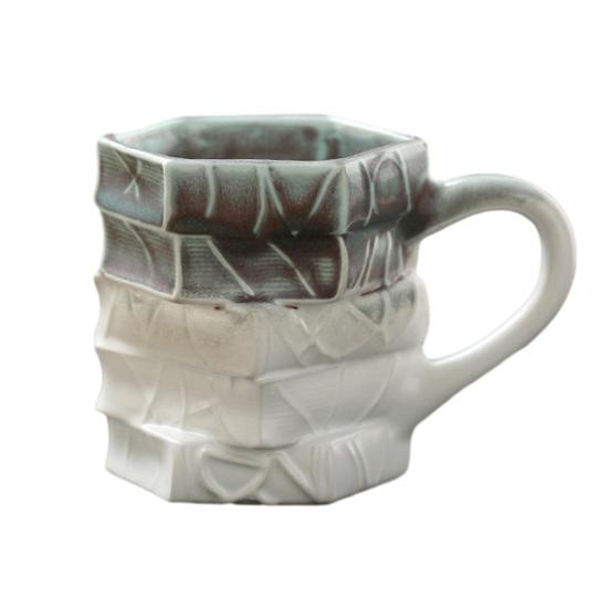 250ml Hand-painted Ceramic Book Stack Coffee Mug 3D Painted Heat-Resistant Cup Teacher Appreciation Mug Decorative Literary Cup