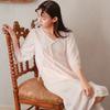 CHELNLSEEY Solid Color V-Neck Mid-Length Five-Quarter Sleeve Nightgown Women nightgown 24972
