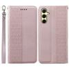 For Samsung Galaxy A15 4G/5G Wallet Phone Case Strong Magnetic Checkered Pattern Imprint Leather Flip Cover