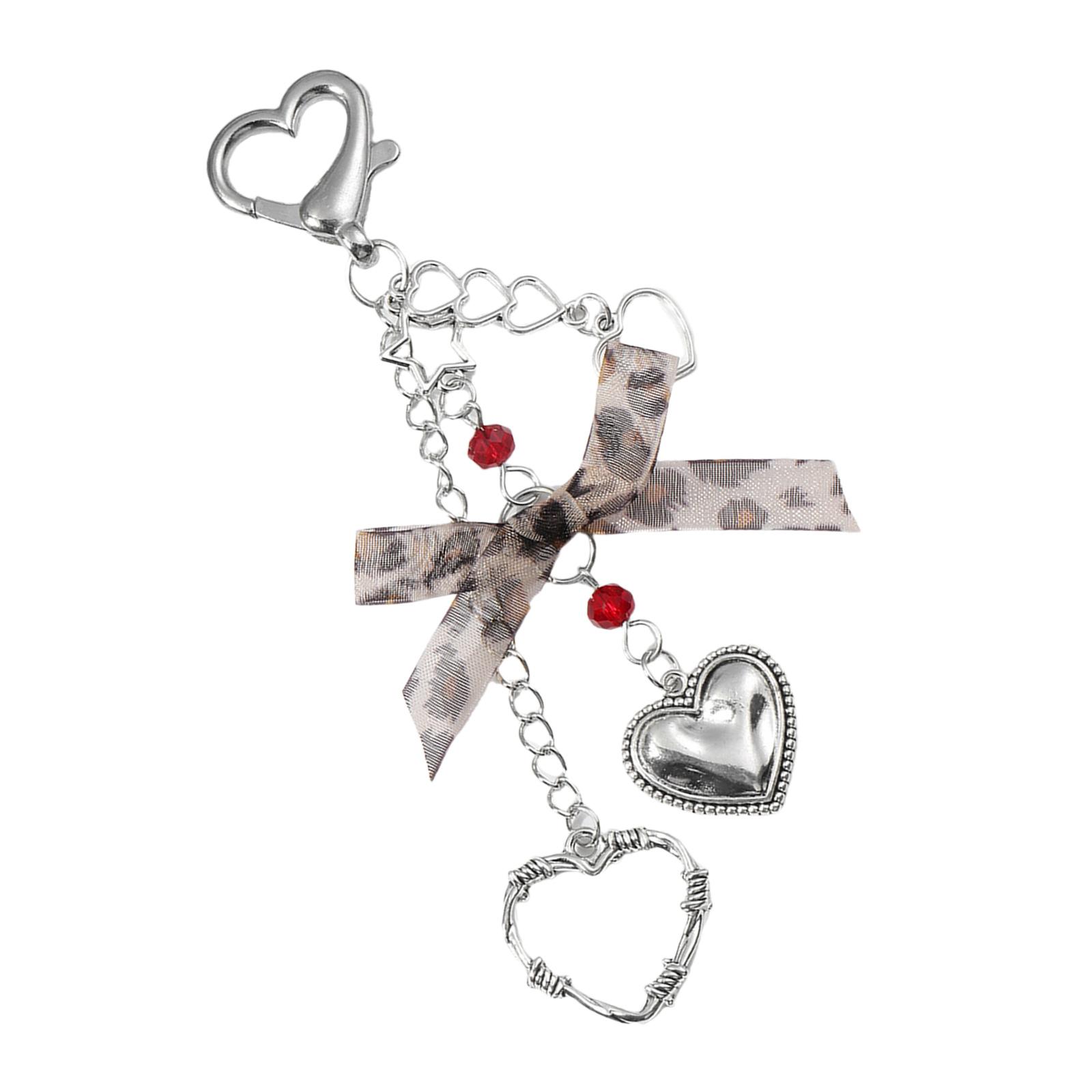 Butterfly Bowknot Star Heart Pendant Keychain Fashion Key Chain Colorful Beaded Keyring Retro Accessory for Phone Key 1