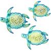 YOUIN Set of 3 Metal Sea Turtle Beach Theme Decor Wall Art Decorations for Indoor Outdoor Bathroom Garden