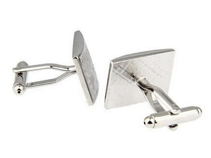 Electroplated Laser Pattern French Cufflinks: High-Quality Retro Engraved Fashion Studs