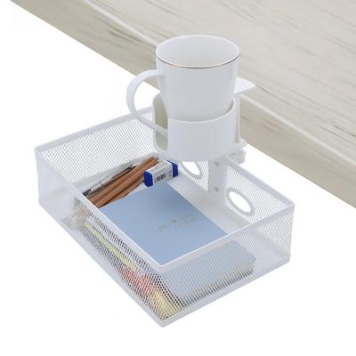 AP LAB Under-Desk Storage Rack with Drink Holder [No Drilling Required & 360-Degree Rotation], Retrofit Drawer, Under-Table Storage, Small Item